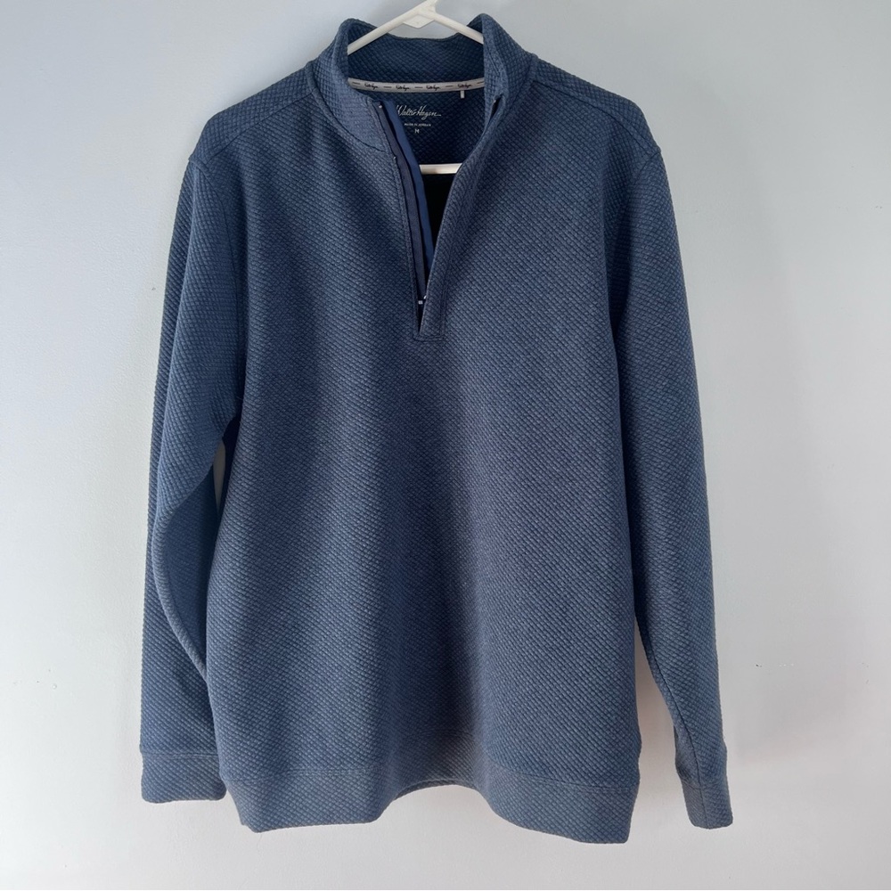 Walter Hagen Men's Navy Zip-Up Sweater Pullover M